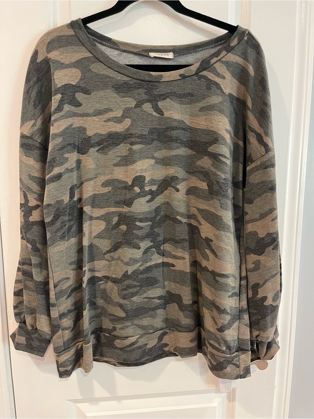 Relaxed Camo Pullover Sweatshirt - Green/Gray